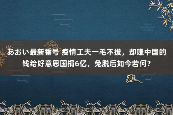 あおい最新番号 疫情工夫一毛不拔，却赚中国的钱给好意思国捐6亿，兔脱后如今若何？