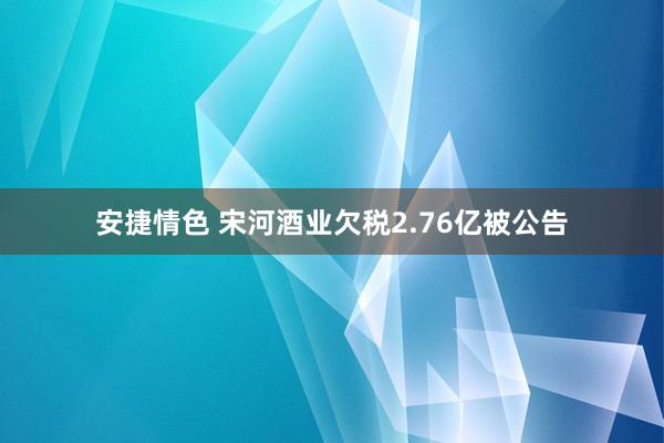 安捷情色 宋河酒业欠税2.76亿被公告