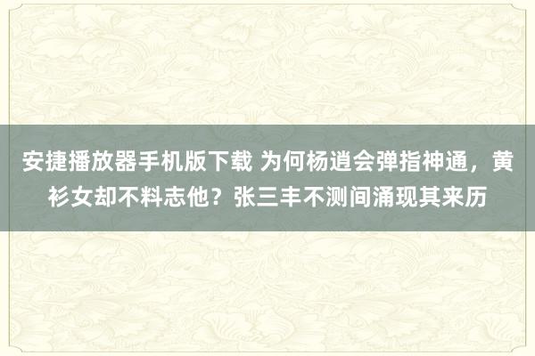 安捷播放器手机版下载 为何杨逍会弹指神通，黄衫女却不料志他？张三丰不测间涌现其来历