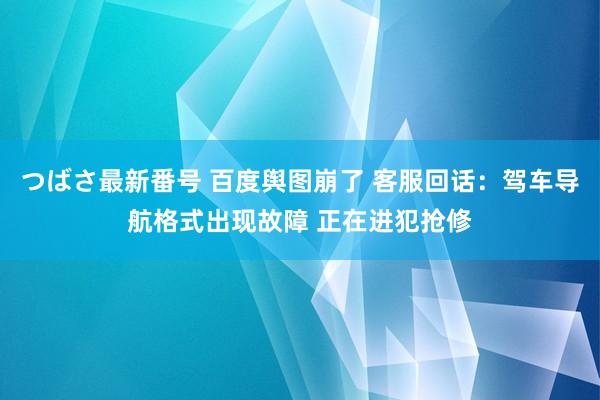 つばさ最新番号 百度舆图崩了 客服回话：驾车导航格式出现故障 正在进犯抢修