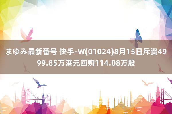 まゆみ最新番号 快手-W(01024)8月15日斥资4999.85万港元回购114.08万股