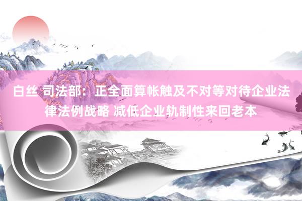 白丝 司法部：正全面算帐触及不对等对待企业法律法例战略 减低企业轨制性来回老本